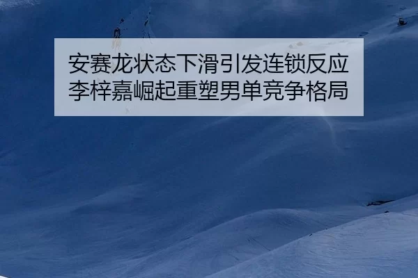 安赛龙状态下滑引发连锁反应 李梓嘉崛起重塑男单竞争格局